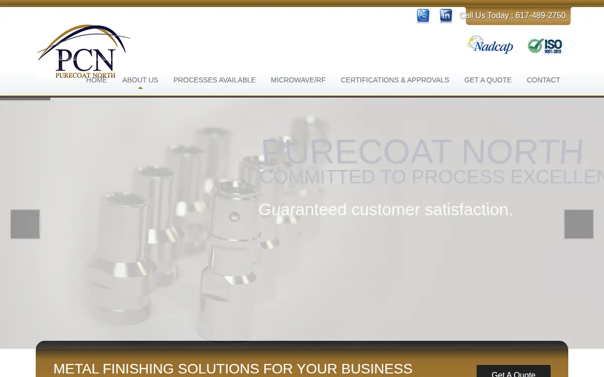 Homepage of Purecoat North, LLC
