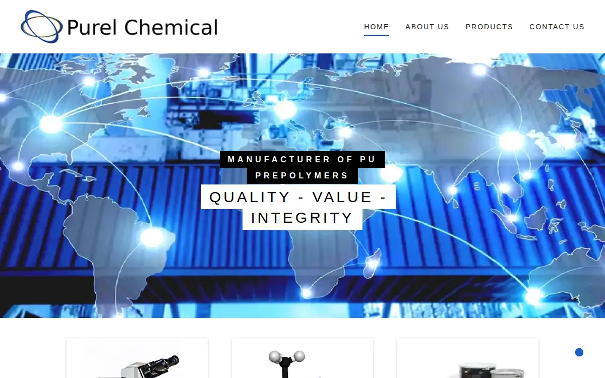 Homepage of Purel Chemical, LLC
