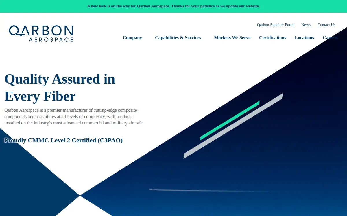 Homepage of Qarbon Aerospace Lafayette LLC