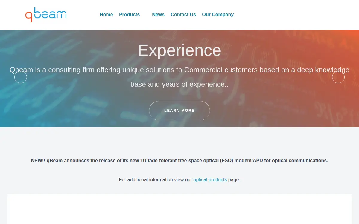 Homepage of Qbeam, INC.