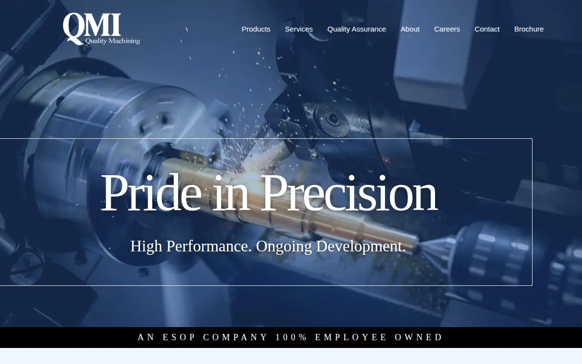 Homepage of Quality Machining INC