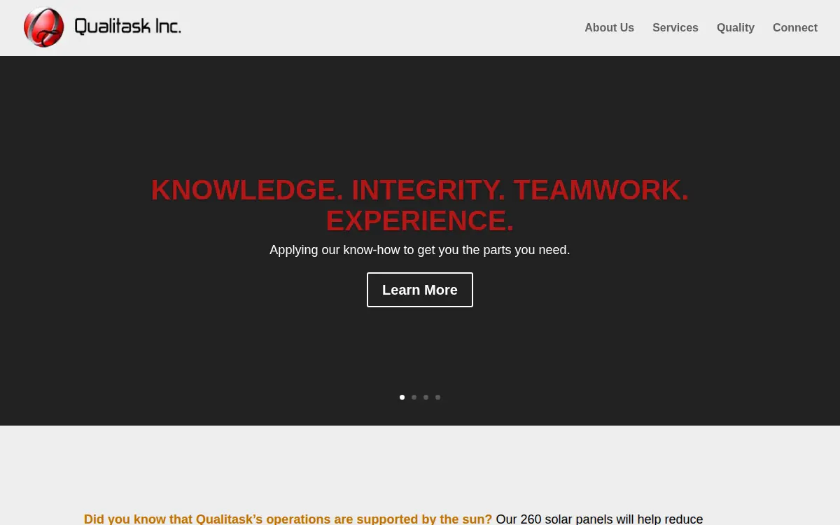 Homepage of Qualitask, INC