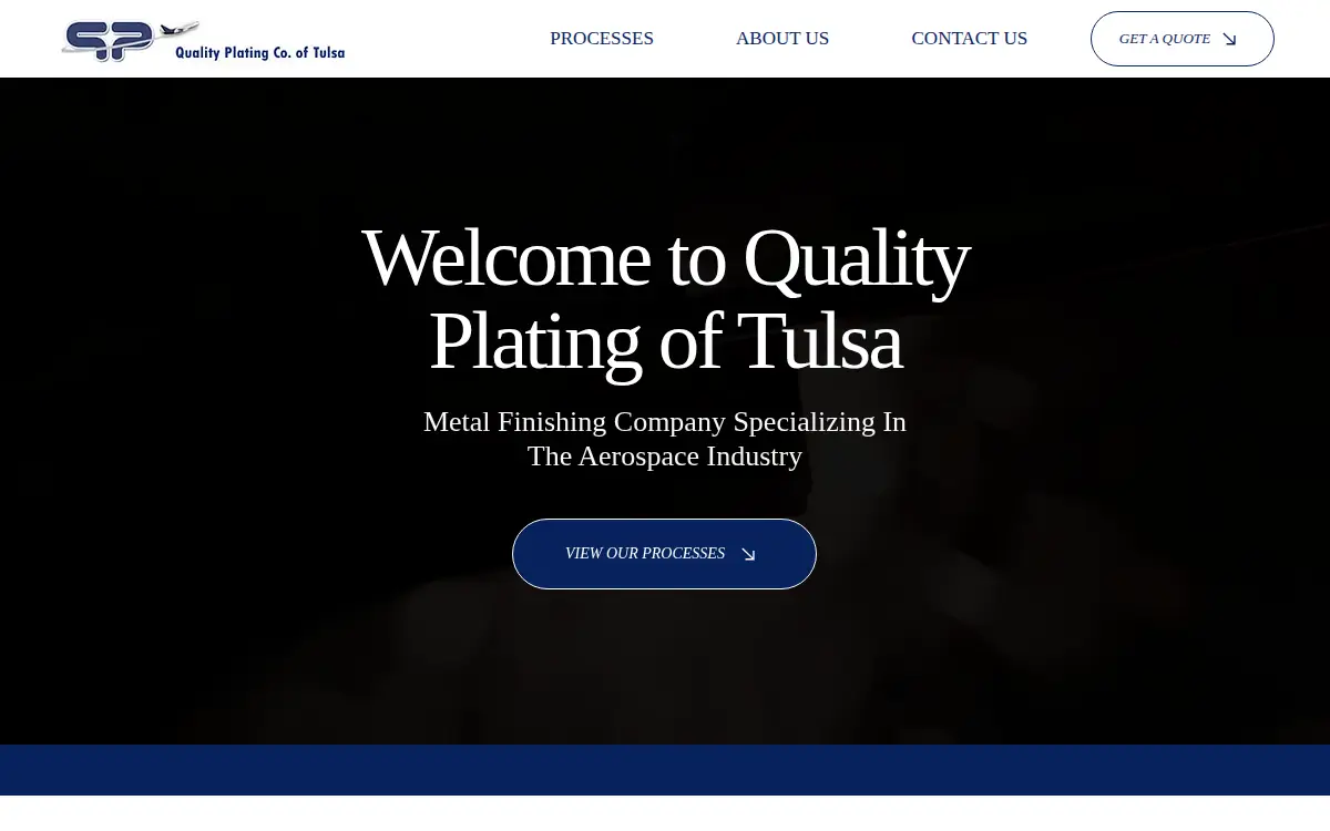 Homepage of Quality Plating Company of Tulsa, INC.