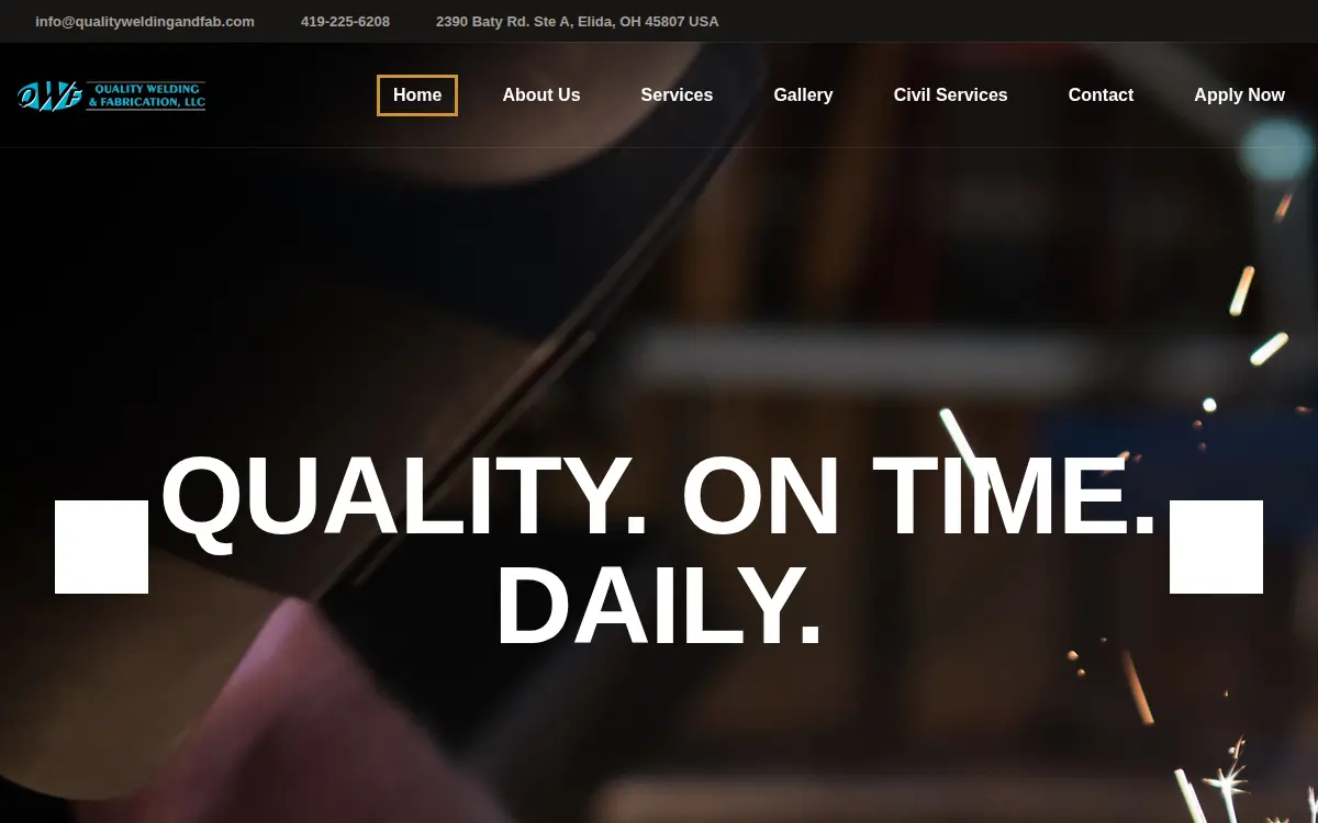 Homepage of Quality Welding & Fabrication, LLC