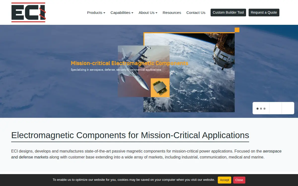 Homepage of Transcon Technologies, LLC