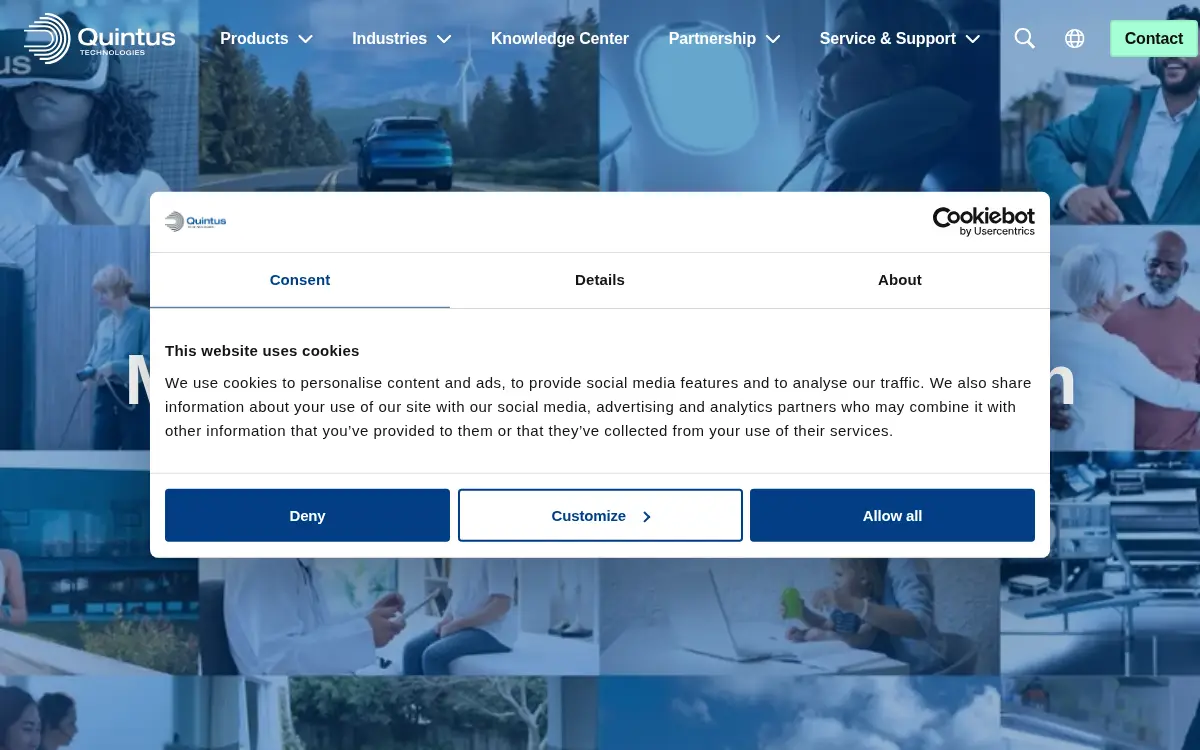 Homepage of Quintus Technologies, LLC