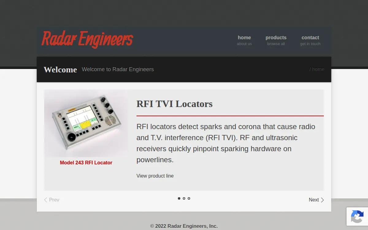 Homepage of Radar Engineers INC.