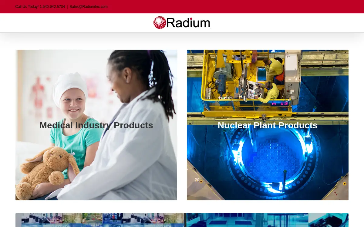 Homepage of Radium Incorporated