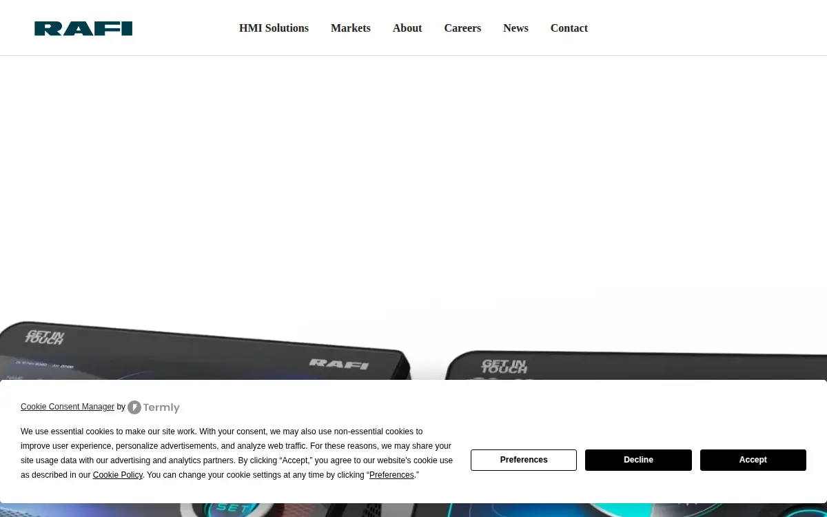 Homepage of Rafi North America, INC.