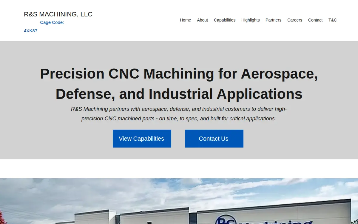 Homepage of R & S Machining LLC