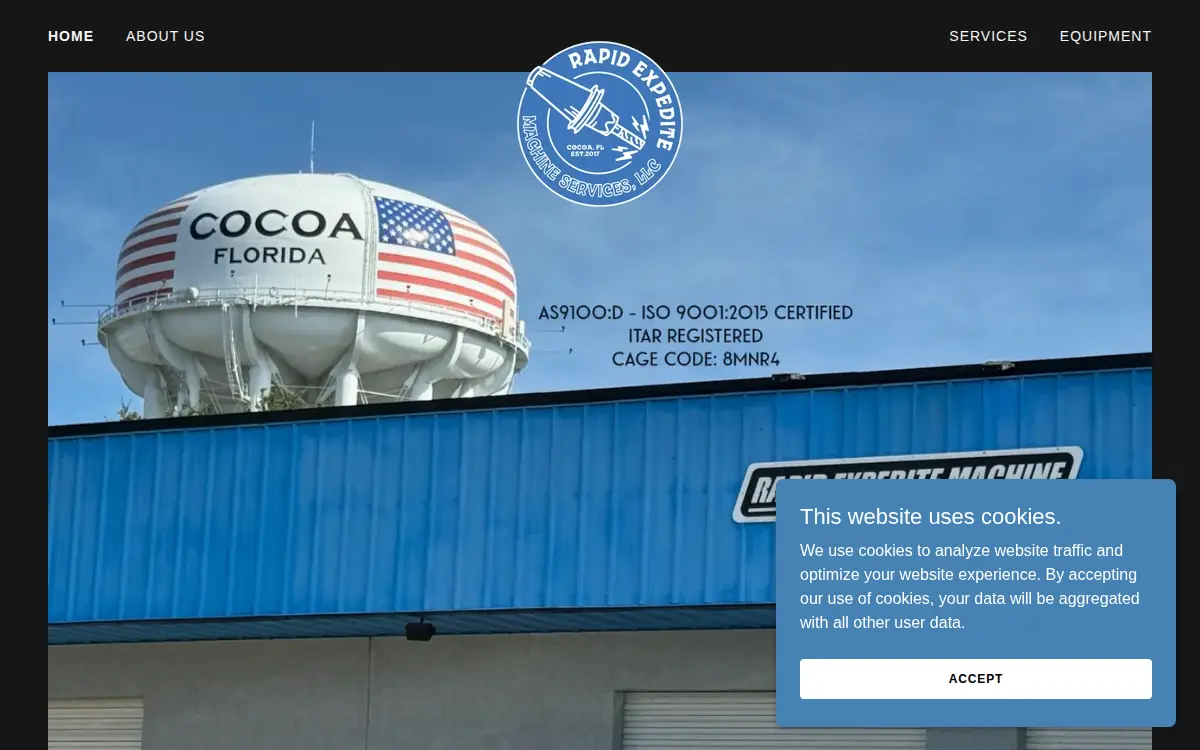 Homepage of Rapid Expedite Machine Service, LLC