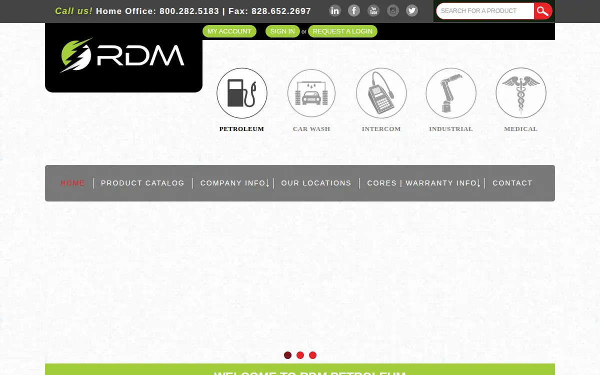 Homepage of Rdm Industrial Electronics INC