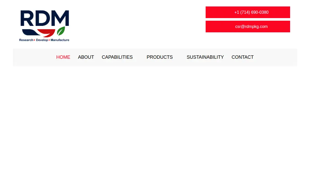 Homepage of Rdm Industries