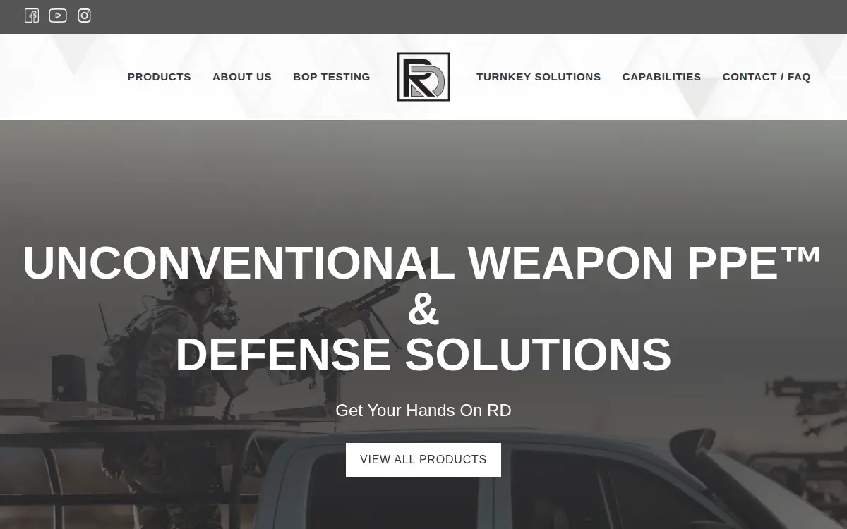Homepage of Radical Defense, LLC