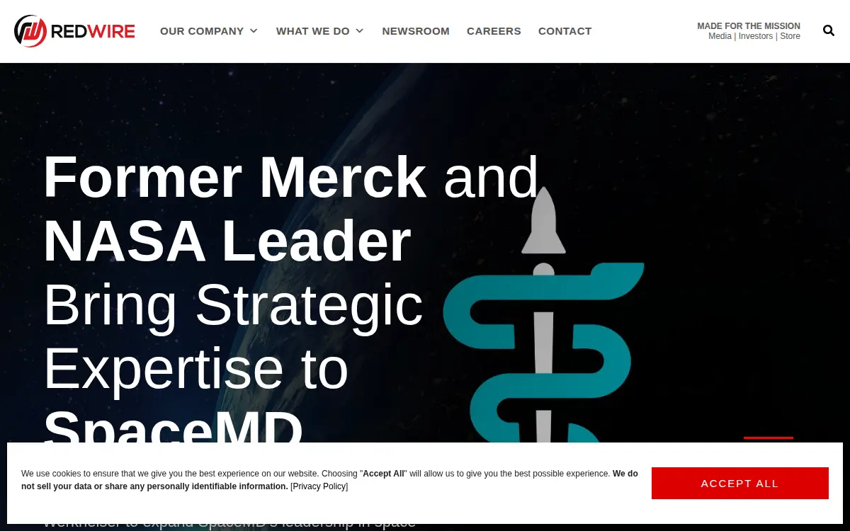 Homepage of Redwire Defense Tech Operations, LLC