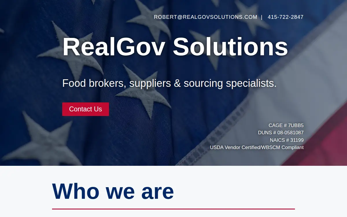 Homepage of Realgov Solutions LLC