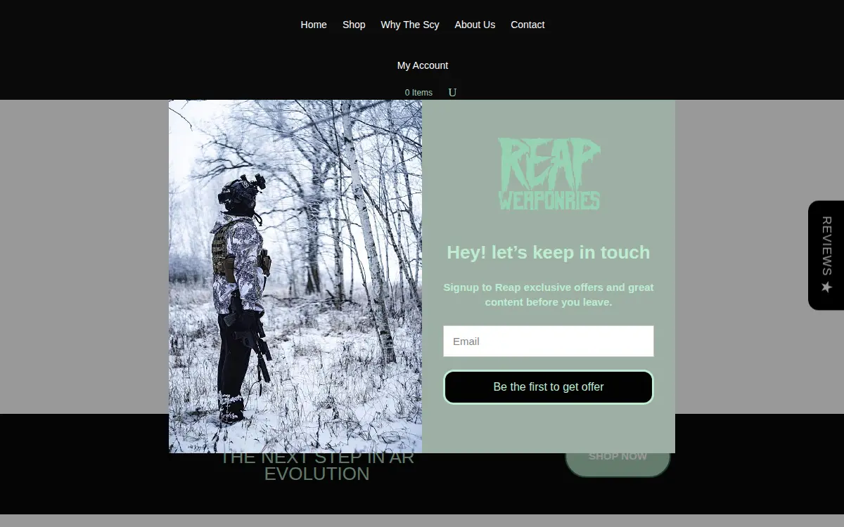 Homepage of Reap Weaponries L.l.c.