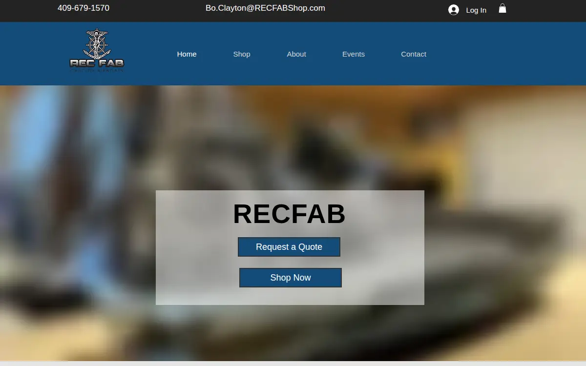 Homepage of Rec Fabrication & Recreational Services LLC
