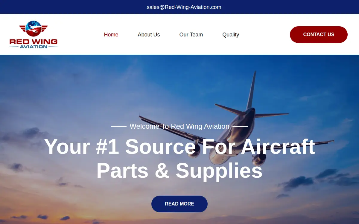 Homepage of Red Wing Aviation, INC