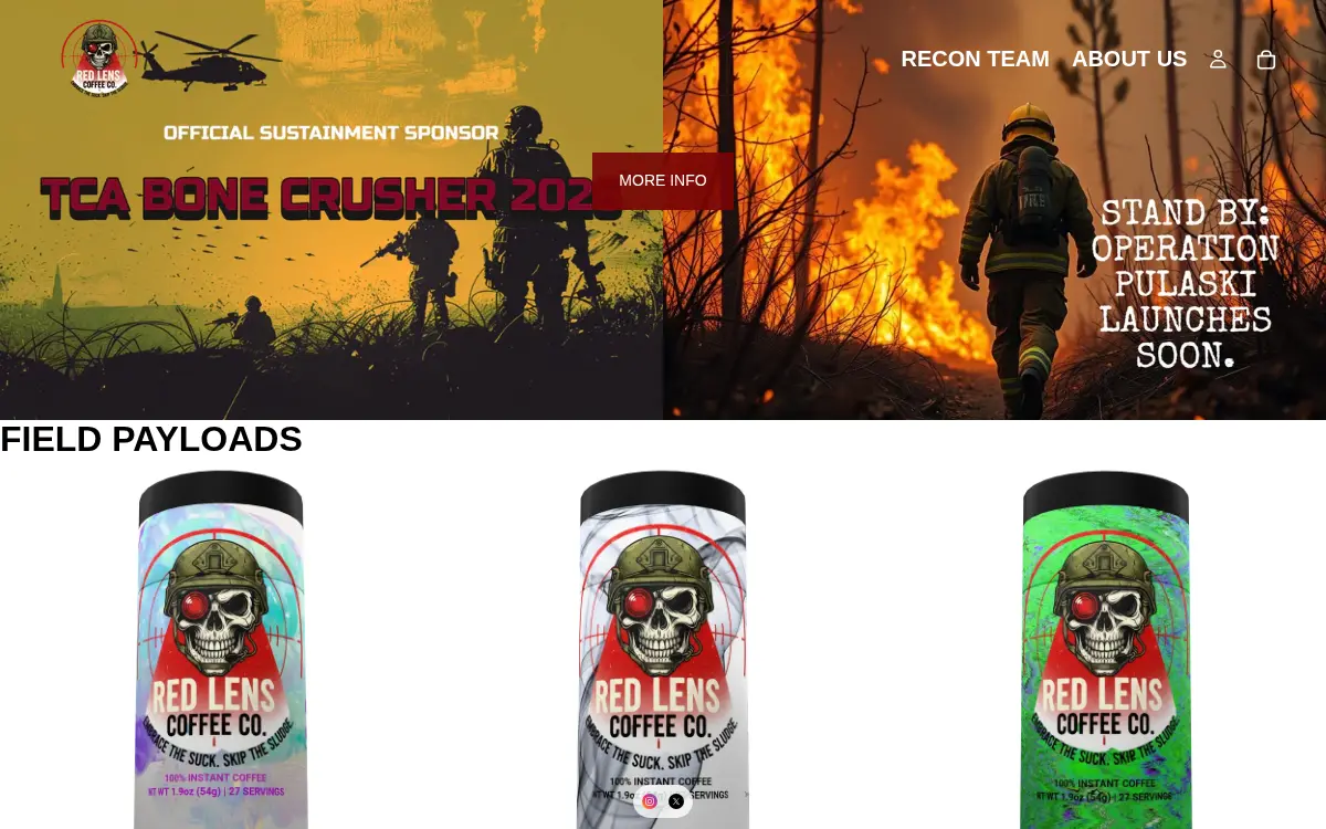 Homepage of Red Lens Coffee CO LLC