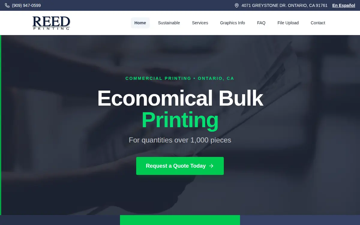 Homepage of G.w. Reed Printing, INC.