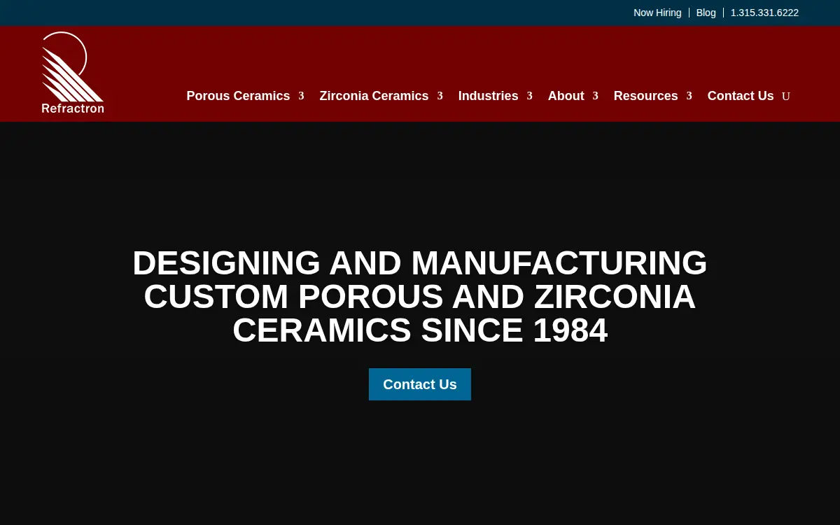 Homepage of Refractron Technologies CORP.