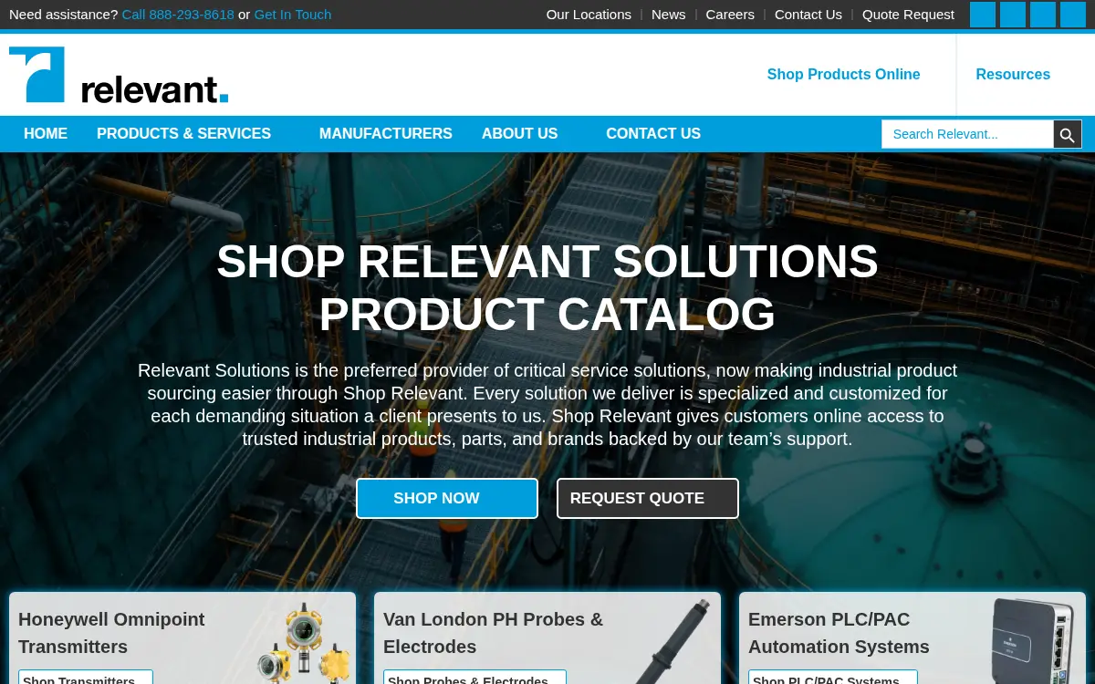 Homepage of Relevant Solutions, LLC