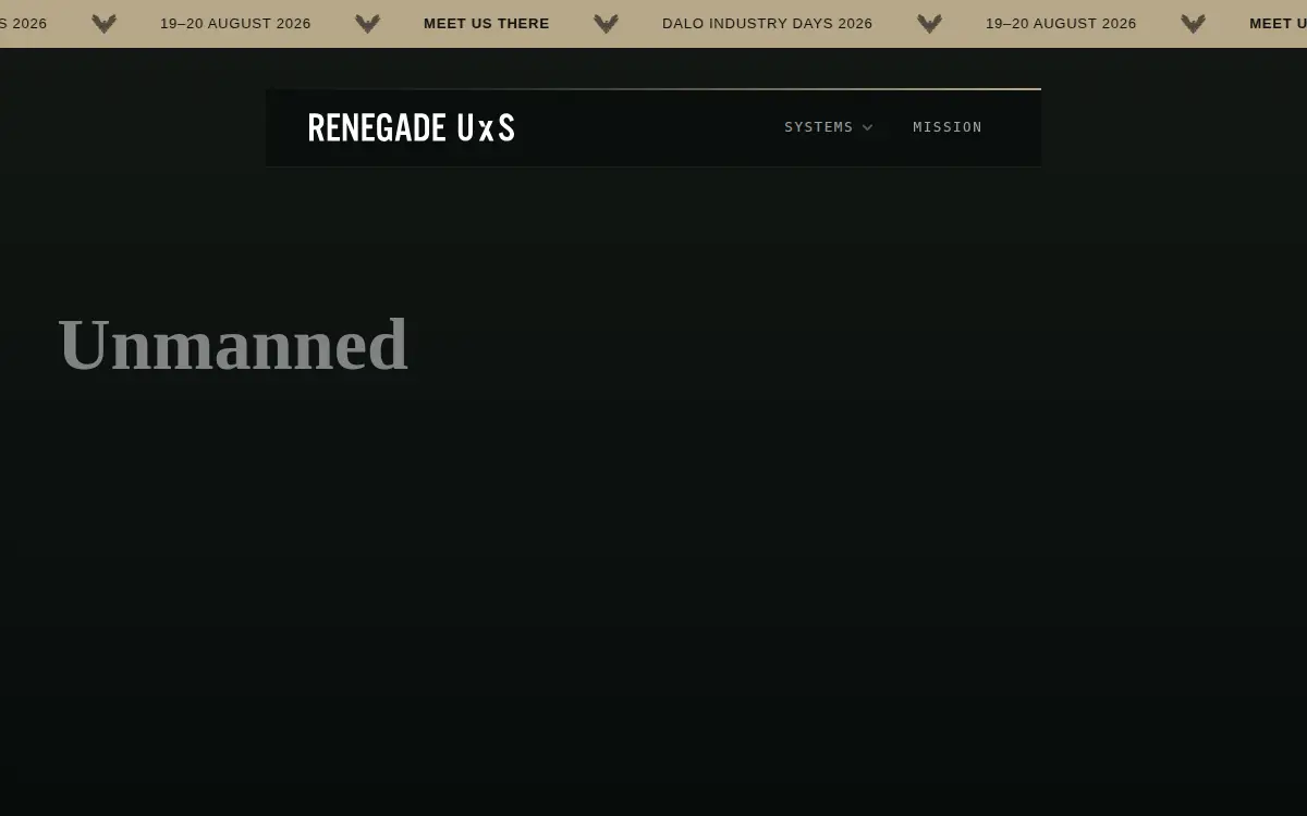 Homepage of Renegade Uxs INC