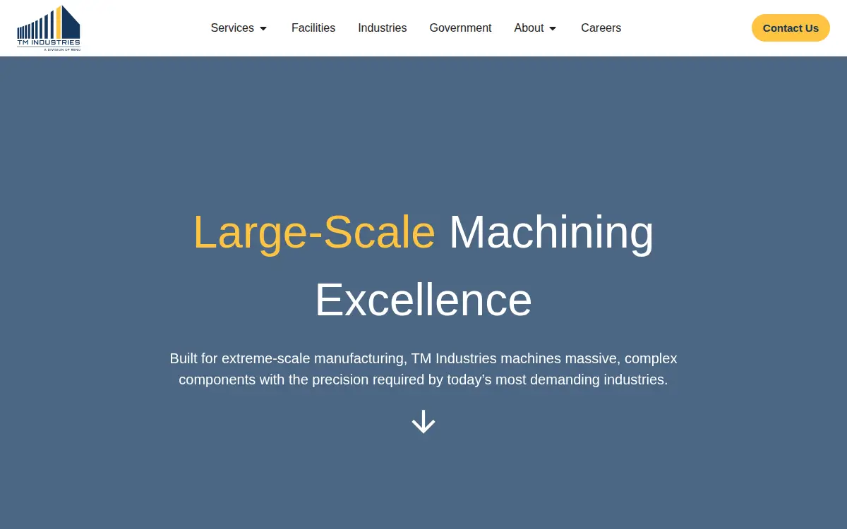 Homepage of Tm Industries, LLC