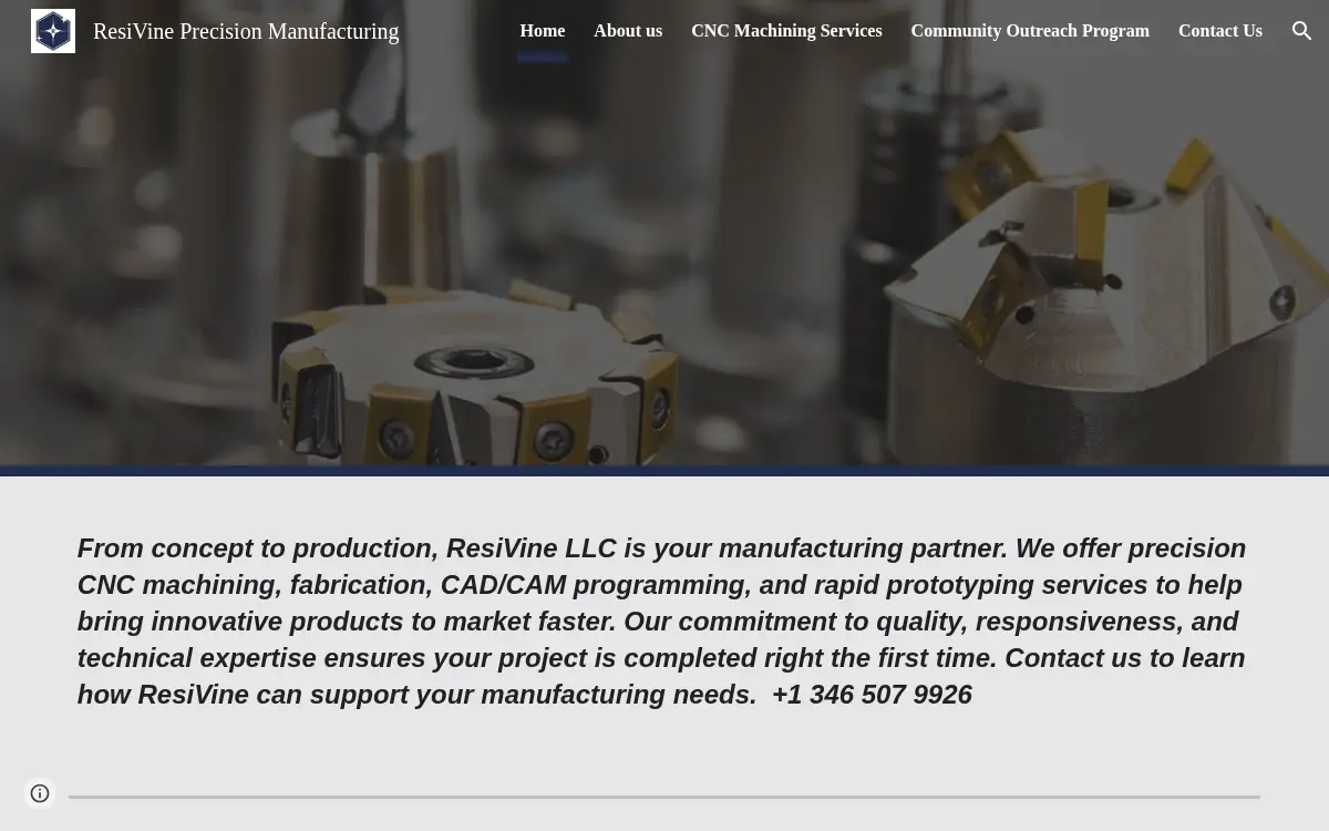 Homepage of Resivine LLC