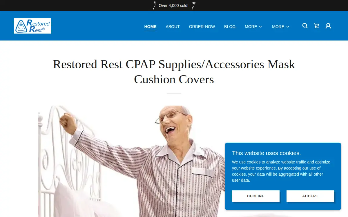 Homepage of Restored Rest LLC