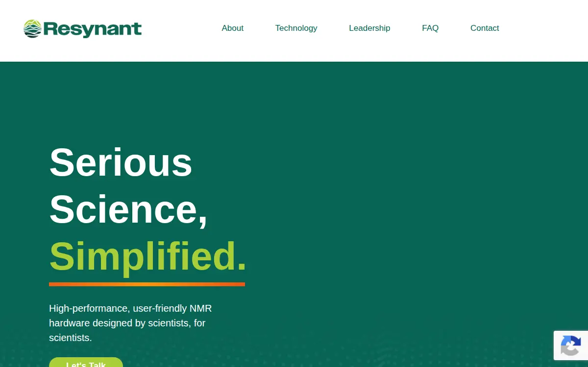 Homepage of Resynant, INC