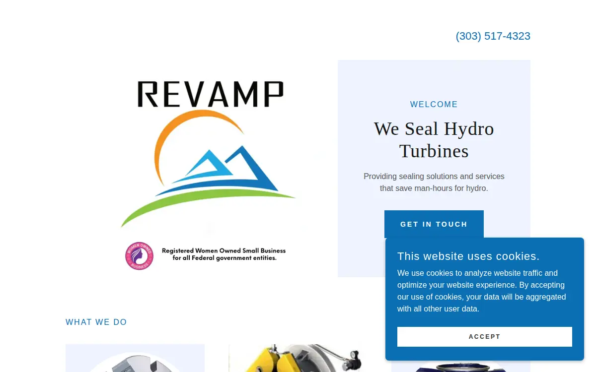 Homepage of Revamp, LLC