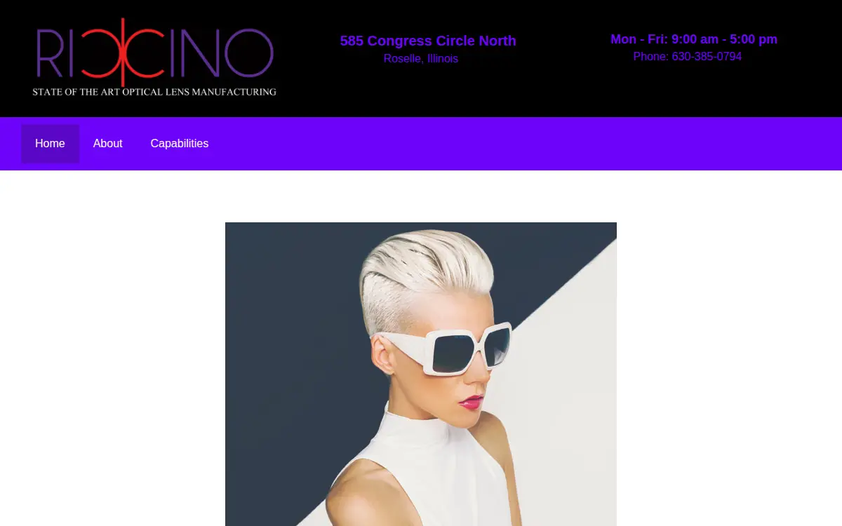 Homepage of Riccino Optical, INC.