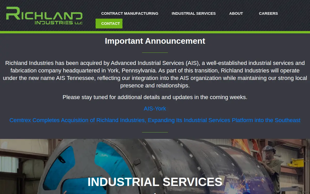 Homepage of Richland Industries LLC
