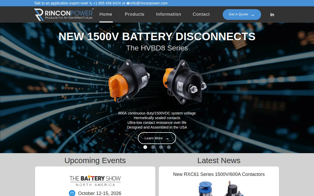 Homepage of Rincon Power LLC