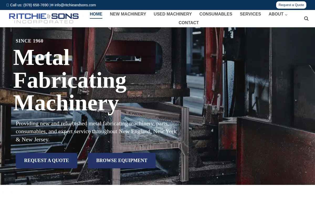 Homepage of Ritchie & Sons, INC.
