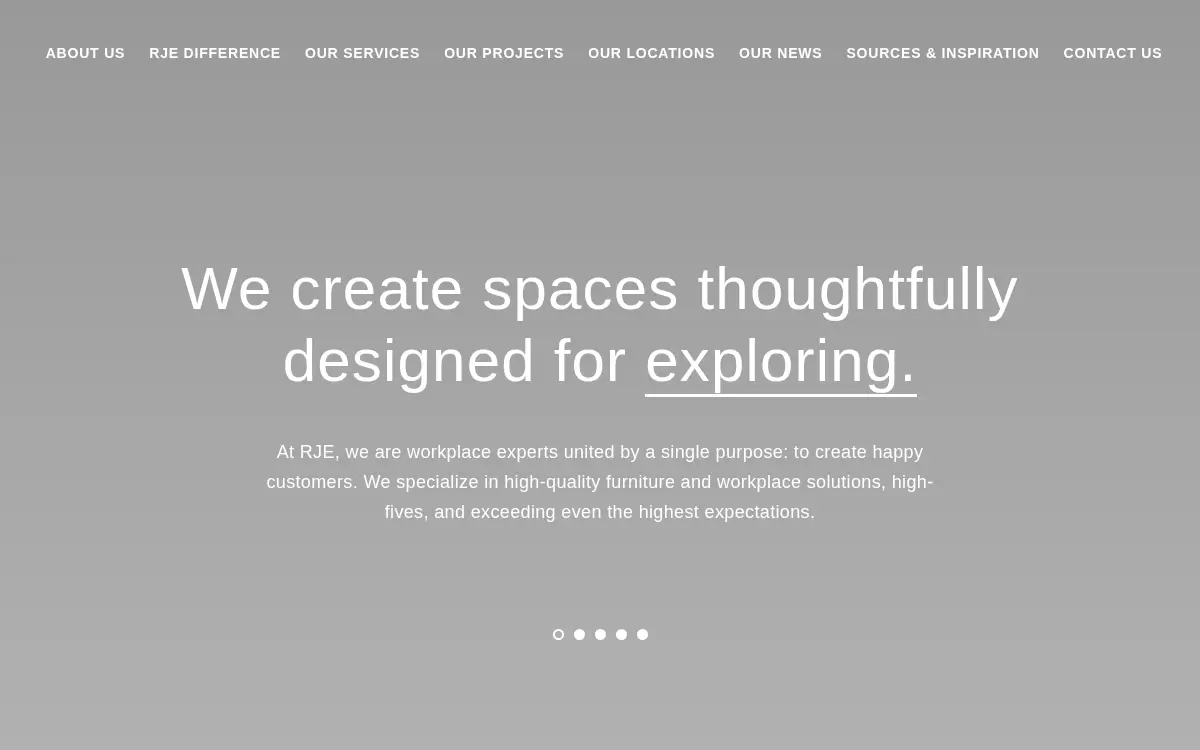 Homepage of Rje Business Interiors, Cincinatti, Ohio, INC.
