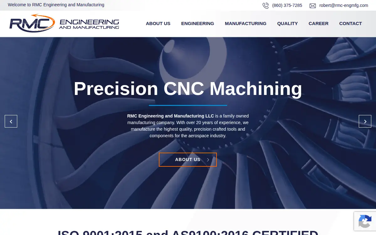 Homepage of Rmc Engineering and Manufacturing LLC