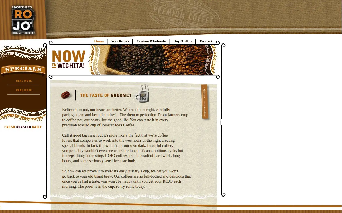 Homepage of Roaster Joes INC