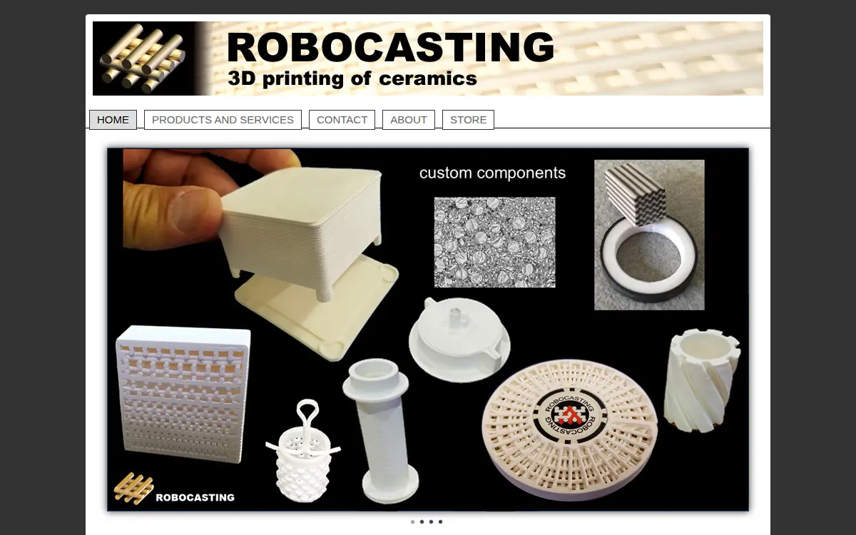 Homepage of Robocasting Enterprises LLC