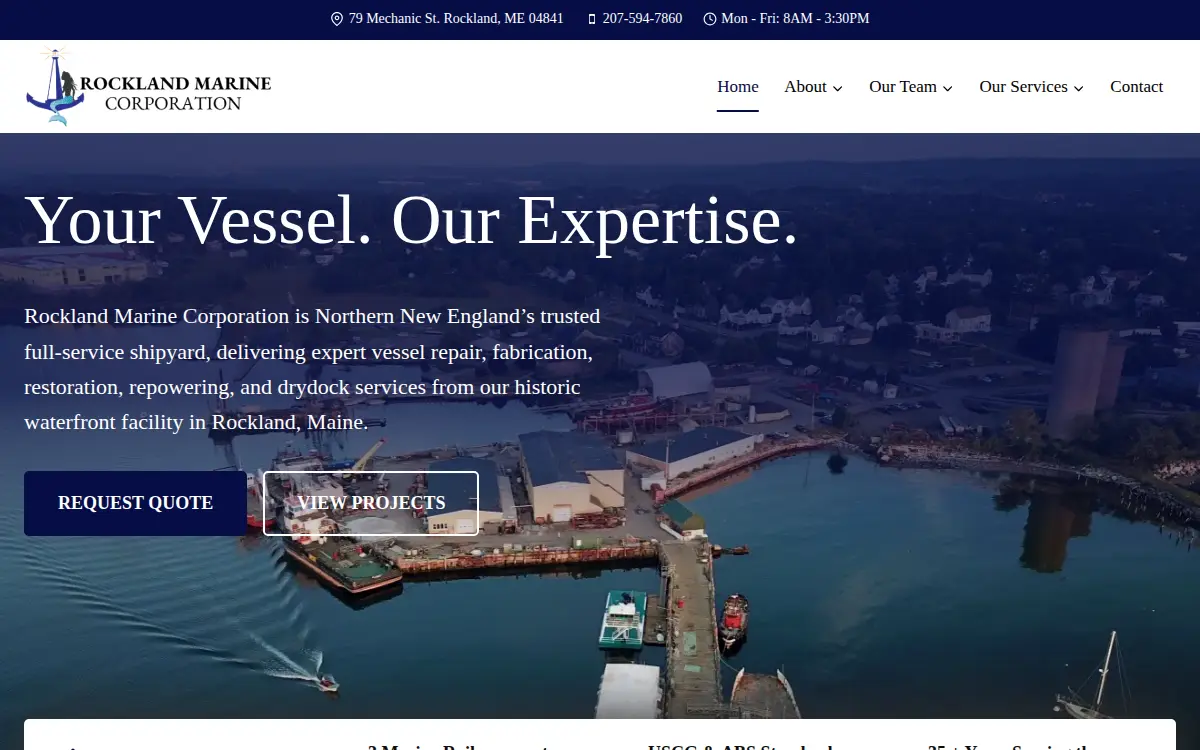 Homepage of Rockland Marine CORP
