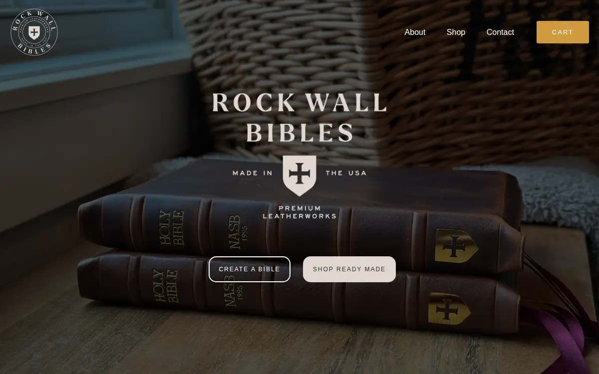 Homepage of Rock Wall Bibles LLC