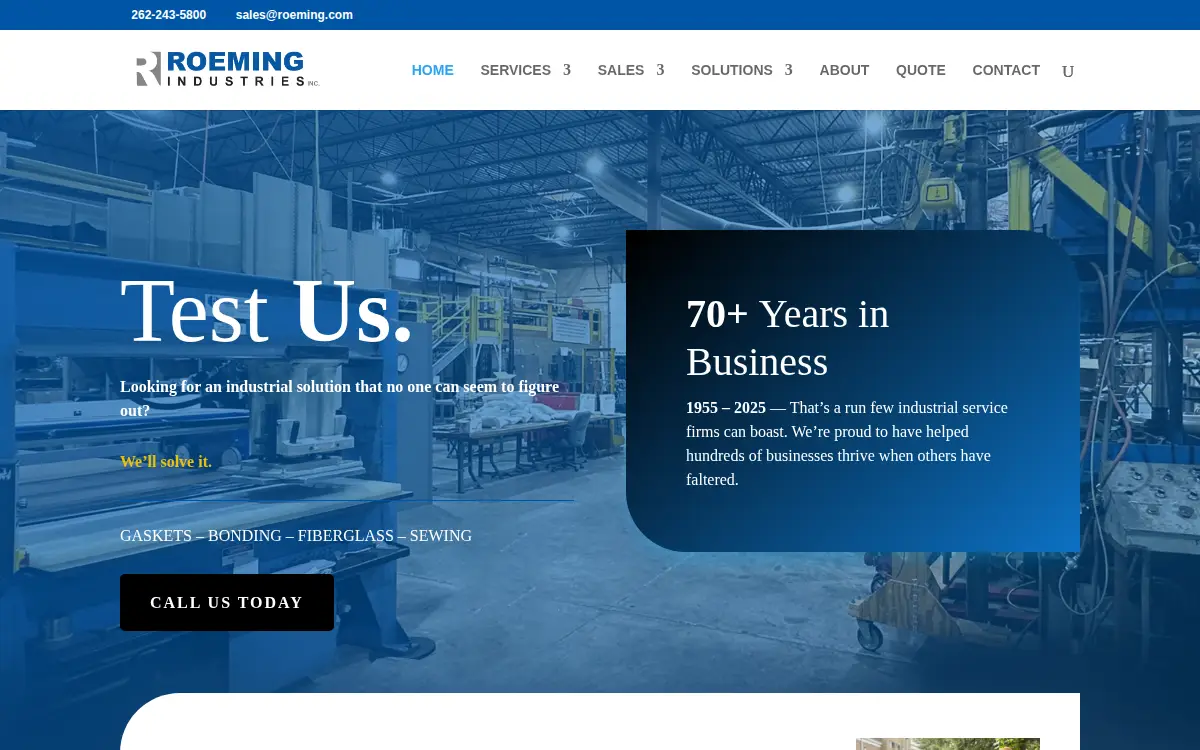 Homepage of Roeming Industries, INC.