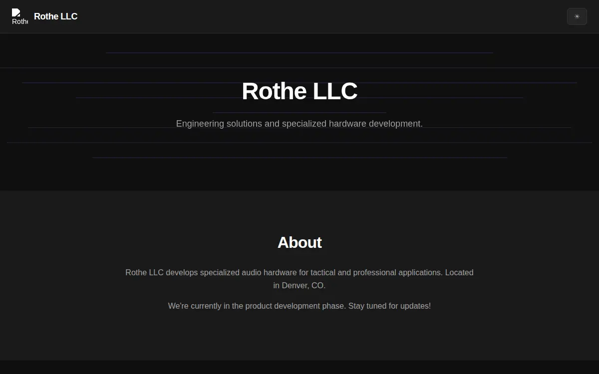 Homepage of Rothe LLC