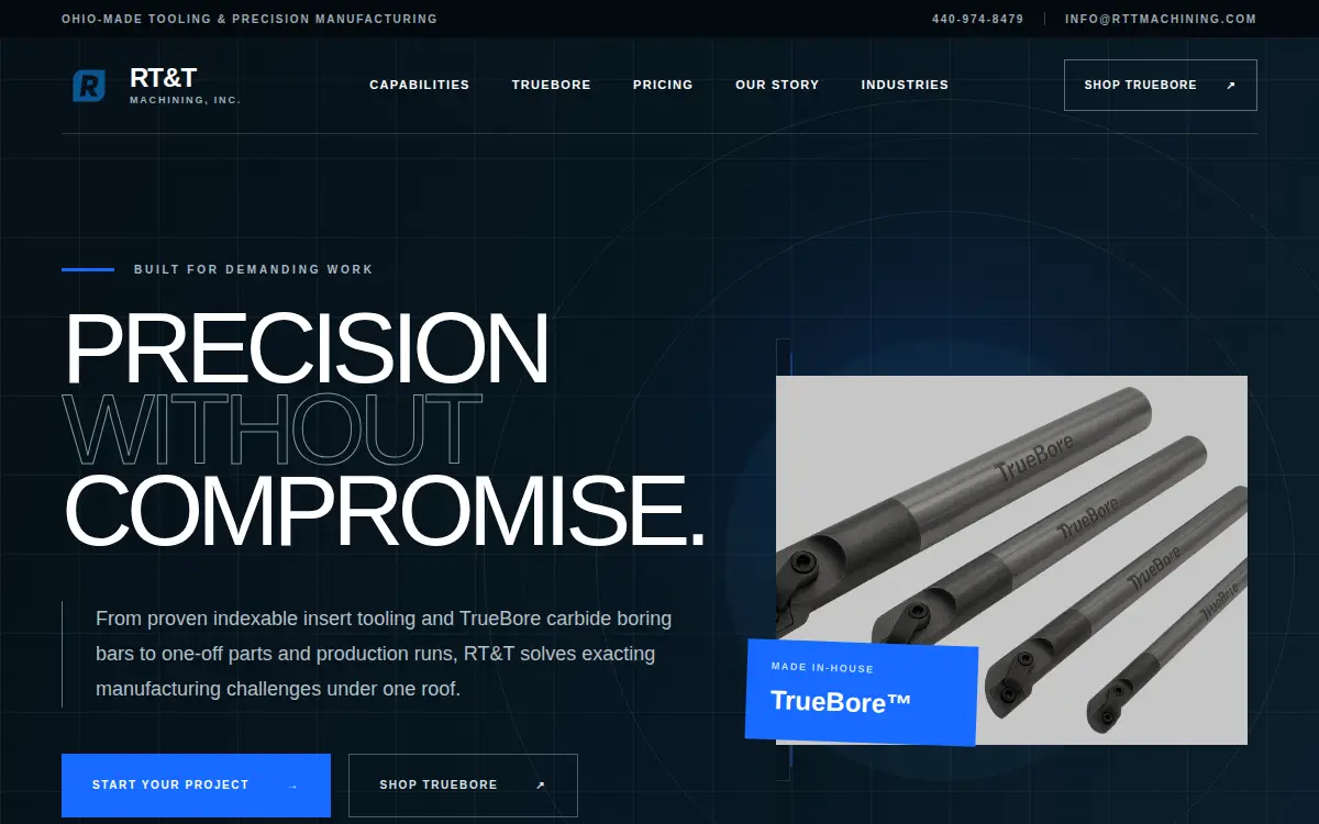 Homepage of R T & T Machining Co., INC.