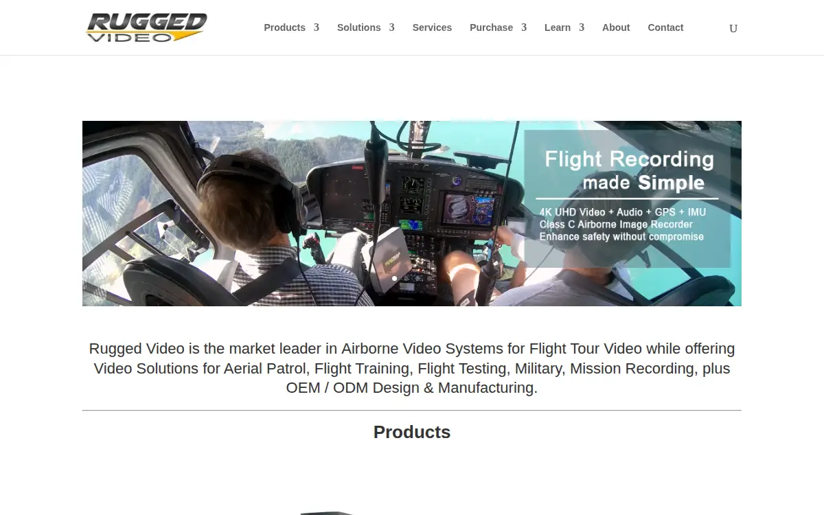 Homepage of Rugged Video LLC