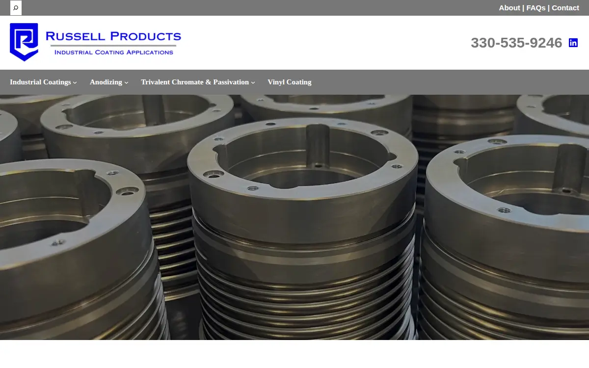 Homepage of Russell Products Co., INC