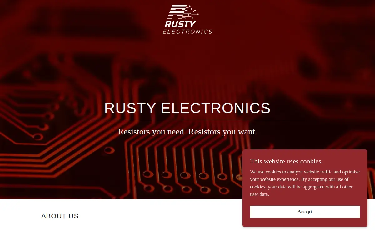 Homepage of Rusty Electronics LLC