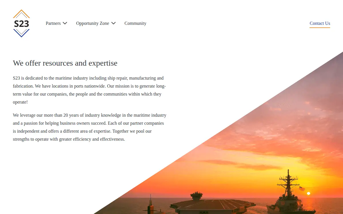 Homepage of S23 Holdings LLC